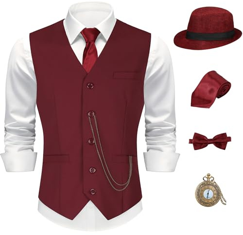 1920er-Jahre-Kostüm, brüllende 20er-Jahre-Kostüme für Herren, Zubehör-Set, Gatsby-Gangster-Kostüm, 1920er-Jahre-Kostüm, Herren-Outfits