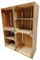 Teramico Vintage gebrauchten Holzkisten/Obstkisten/Weinkisten original aus dem Obstanbau mit Ablagefach geflammt 50 x 40 x 30cm (4er Set | 2 x Ablage Kurz)