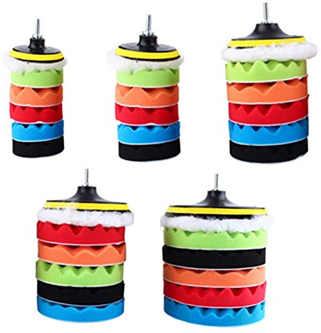 KXAOXGRC Éponge de Cire Coussin polie, Lot de 8 disques de Polissage for Voiture 3/4/5/6/7 Pouces, 8 pièces/Ensemble, Auto-adhésifs, for Polissage et Cirage(3 inch)