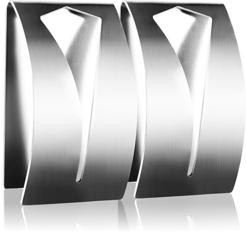 com-four® 2X Handtuchhaken selbstklebend - Handtuchhalter aus rostfreiem Edelstahl 304 - Handtuchklemme ohne Bohren für Badezimmer und Küche (2 Stück)