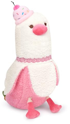 shownicer Plüschtier Banane Ente Kuscheltier Stofftier Kawaii Ente Plüsch, Banane Plüschkissen Spielzeug Wurfkissen, Ente Kissen Geschenk für Kinder Mädchen 3+ Jahre (Rosa Kirsche, 30cm)