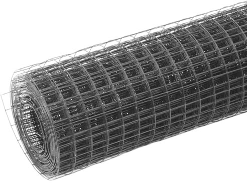 Dekorative Zäune Hundezaun Camping Weidezaun Begrenzungszaun Für Hunde - Drahtzaun Stahl mit PVC-Beschichtung 25x0,5 m Grau für Garten Camping Parks Bauernhof
