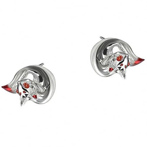 Wandlampe, schönes Messing, dick, versilbert, roter Fuchs, Clip-Ohrringe für Frauen, Geschenk, Schmuck, Wandleuchte