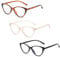 3 Pieces Blue Light Blocking Glasses - Clear Fashion Cat Eye Screen Glasses for Computer, Reading, Anti Glare, Migraine Relief - Blue Light Filter for Women Men