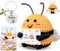 ZOUZHEQIAO Positive Biene Gehäkelt Pocket Hug Biene Geschenk mit Bee Schlüsselanhänger Positive Energie Biene Strickwolle Bee Emotional Support Biene Glücksbringer für Geburtstag, Freunde, Deko
