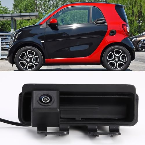 HD Auto Kofferraumgriff Rückansicht Backup Rückfahrkamera mit Schalter Kamera Rückansicht Rückfahrkamera Heckklappe Ersatz für Mercedes Benz Smart Fortwo Cabrio Coupe 451 2007/01-2021/12
