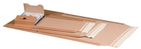 MA-Verpackungen - Buchverpackung DIN A4 Karton 304 x 215 x 20-77 mm selbstklebend Braun - (Außenmaß 350x220x20-90mm) Karton für Büchersendung - Bücher verpacken, Warensendung Verpackung (75)