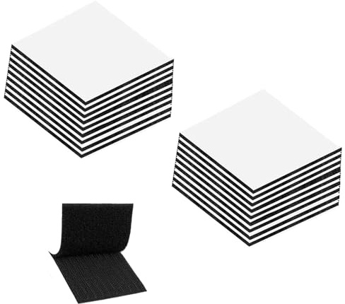 Klettband Selbstklebend Extra Stark, Stück Klebepads Doppelseitig Klebeband Beidseitig Klett Klebeband Wiederverwendbar Rechteck Tape Selbstklebend (Schwarz+60 * 60, 16pcs)