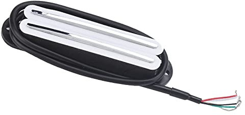 11k Dual Hot Rail Humbucker -Tonabnehmer, Keramikmagnete, Abgeschirmtes Geräusch, mit Schrauben und Federn, für Elektrogitarren, Doppelspulenabholung, Einfache Installation, Musikinstrumente (Weißer