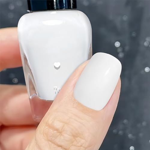 Quick Dry White Nail Varnish - Long Lasting Gel Polish for DIY Salon Manicure at Home - No Curing Required