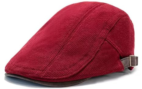 QI YUAN Cord Schiebermütze Herren Winter Schirmmütze Vintage Lässig Flatcap Sportmütze
