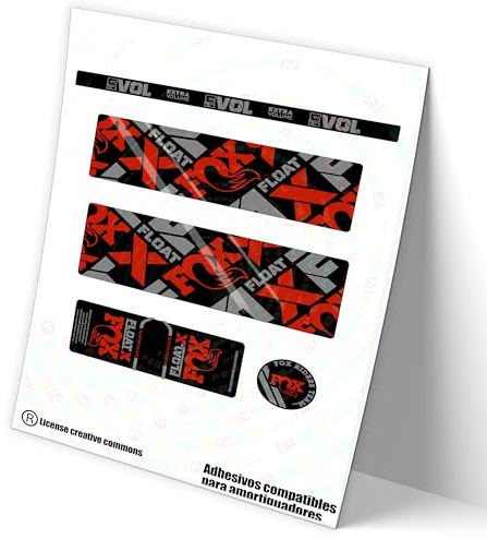 Ref: VP483 Aufkleber, kompatibel mit Stoßdämpfer, FOX FLOAT X PERFORMANCE 2021-22 MTB, Sticker, Aufkleber, Aufkleber für Mountainbikes. (Rot)