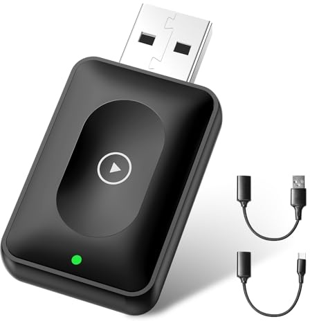 DEALAZOT Adattatore CarPlay Wireless Plug & Play per iPhone – Trasforma CarPlay da Cablato a Senza Fili, Compatibile con USB/Tipo-C, per Auto dal 2016 e iOS 10+