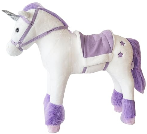 Einhorn Stehpferd zum Reiten Spielpferd REIT Einhorn 75 cm Höhe 100 kg Traglast