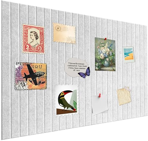 AMIGO Selbstklebende Kork-Pinnwand 60x40cm,Hellgrau | Mit Pinnadeln, Klebeband, faltbar, dekorativ. Für Visionboard, Büro, Zuhause.