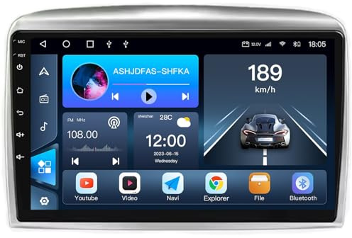 HIBIYA Android 15 Autoradio CarPlay Android Auto Wireless per Lancia YPSILON 2006-2011, 9 Pollici Car Radio con GPS WiFi Bluetooth FM RDS Telecamera Posteriore(4-Core(2G+32G))
