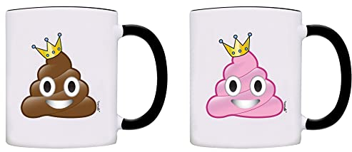 Tasse King & Queen of Poop Emoji 2 Kaffeebecher - 0085 schwarz