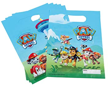 tib 19708 2 bedruckte Geschenktüten Paw Patrol, 6 Stück, Mehrfarbig, Einheitsgröße