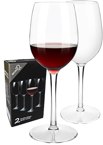 COOKY.D Verres à vin en Tritan-Plastique pour Vin Rouge 355 ML, 100% Incassable à Long Verres à vin Rouge, Lave-Vaisselle Garanti, Lot de 2