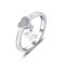 Starnny Kreuz Herz Ringe Damen Sterling Silber 925 3A Zirkonia Verlobungsring für Damen,59