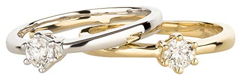 Ardeo Aurum Damenring aus 585 Gold Weißgold mit 0,25 ct Diamant Brillant Solitär Verlobungsring Viertelkaräter