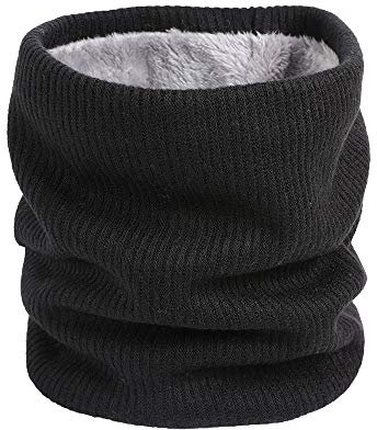 Cabirol Heizbarer Halswärmer mit Innenfutter Unisex Winter Schal für Sport Skifahren Motorrad (Schwarz)