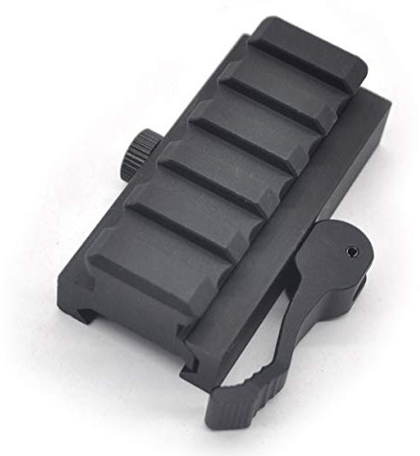TRIROCK Quick Detach Tactical 5 Slots Picatinny Riser Scope Lever Mount Base Adapter fits 20mm Rails - Black