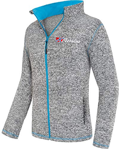 Nebulus Herren Fleecejacke Tanna, warme Fleece Jacke, mit langem Full-Zip Reißverschluss, Antra-Malibu - L