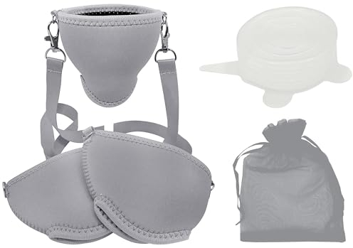 Eff Em Concept WineHolder XL - Weinglas-Halter für den Hals, Weinglashalterung inkl. Halstrageband (Silber 3er)