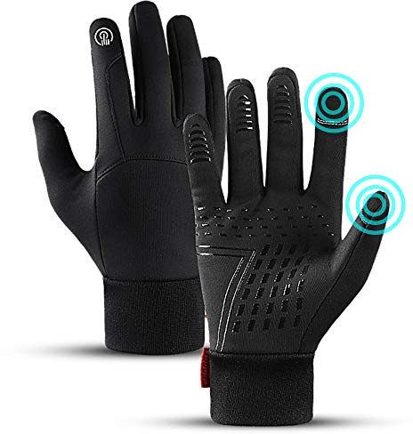 LFES Guantes térmicos de invierno resistentes al viento, impermeables, guantes de pantalla táctil, manoplas antideslizantes para hombres y mujeres, ciclismo al aire libre, caza, escalada