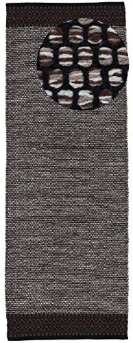 carpetfine Baumwollteppich Kelim Mia Läufer Braun 80x500 cm | Moderner Teppich für Wohn- und Schlafzimmer