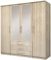 Kleiderschrank Falttürenschrank mit Spiegel 4-türig Schrank mit vielen Einlegeböden und Kleiderstange Gaderobe BxHxT 200x210x64 - Ruth 4D - Sonoma