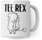 Pagma Druck Teetasse mit Spruch: Tee Rex lustig Teetrinker Geschenke Tee-Pott Teeliebhaber Witz Dinosaurier Männer Frauen Mädchen Jungen Motiv Tee-Becher (Weiß/Weiß)