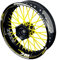 One-Wheel, Premium Felgenaufkleber passend für Husqvarna 701 Supermoto, Motiv: 701 Scratched, Felgenrandaufkleber GP, Wheelsticker Motorrad, Farbe gelb