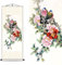 FOVNOT Tableau Mural Oriental Vintage - Décoration Chinoise en Soie Peinture Florale (Pivoines) avec Bordures Roulées - Décoration Franco-Asiatique pour Salon, Chambre & Maison