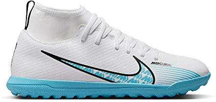 NIKE JR Superfly 9 Club TF Sneaker, White/Baltic Blue-Pink Blast, 13.5 UK