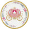 Lot de 8 assiettes à dessert en carton jetable de Ø 17 cm sur le thème de la princesse, décoration de fête princesse, décoration de table princesse.