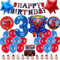 Spiderma Kindergeburtstag Deko,30 Stück Helium Ballons Geburtstag,Mit riesigen 3D-Spiderma-Heldenballons und Zahlenballons,Geburtstagsdeko Für Kinder 3 Jahre