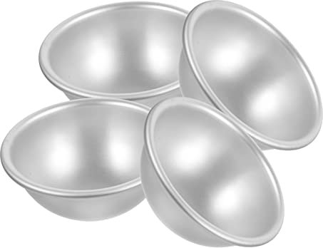 Mikinona Halbkugelförmige Kuchenformen Leicht zu Reinigen aus Aluminiumlegierung 4 Stück und Platzsparend zum Backen von Kreativen Kuchen und Desserts