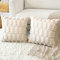 Artscope 2er Set Wolle Kissenbezüge Weicher Plüsch Kurzer Wollsamt Dekokissenbezuge Luxuriöses Sofakissen Europäische Kissenhülle für Sofa Schlafzimmer Weihnachtsbaum Creme Beige, 40x40cm