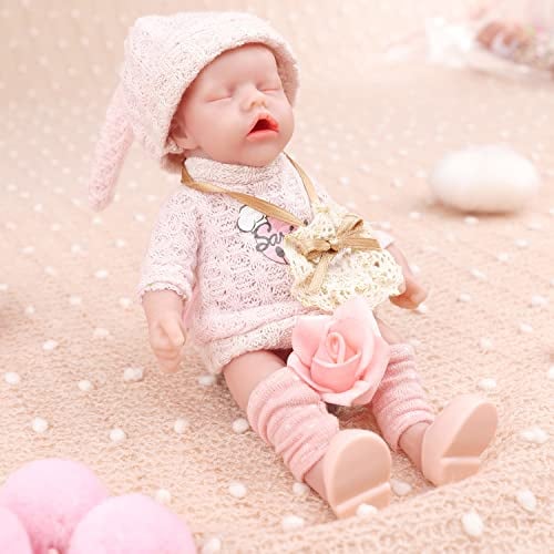 IVITA Mini Full Body Silicone Reborn Baby Doll Real Handmade Soft Doll Girl (WG1575-16cm-117g-Girl)