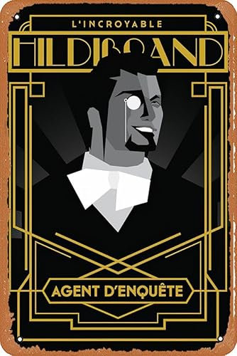 Zuhhgii Wanddekor-Schild – Hildibrand | FFXIV Poster – 20,3 x 30,5 cm, Vintage-Look, Metallschild, Bar, Man Cave, Kunstdekoration