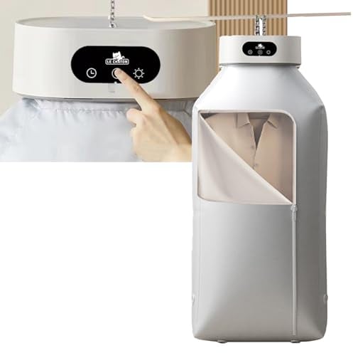 Wäschetrockner Elektrisch Tragbarer,Tragbarer Wäschetrockner mit Timer UV-Sterilisation 1200W Kleiderschrank Warmlufttrockner für Apartment
