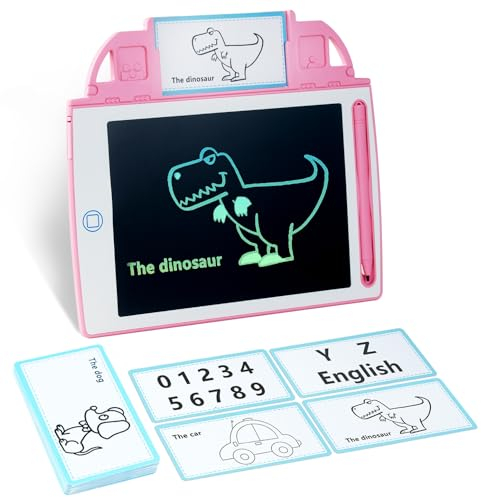 BIMVER LCD Schreibtafel Kinder 8.5 Zoll mit Karte, LCD Schreibtafel Rosa, Maltafel Zaubertafel Lernspielzeug-Geschenk für Kinder 2 3 4 5 6 Jahre alt Jungen Mädchen