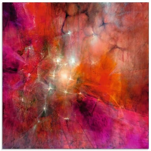 ARTland Wanddeko Glasbilder Wandbild Glas Bild einteilig Quadratisch Abstrakte Kunst Traum Weltraum Sterne Leuchten Licht Farbe U4UF
