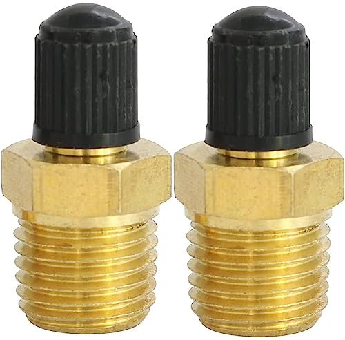 Tank Valve, 2pcs Schrader Valve Standard Valve Core with 1/4''NPT Male Threads for Air Compressor Tanks