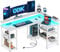 ODK L Shaped Gaming Desk with LED Lights & Power Outlets, 150×102cm Reversible Corner Desk with Storage Shelves, Computer Desks with Monitor Stand, White