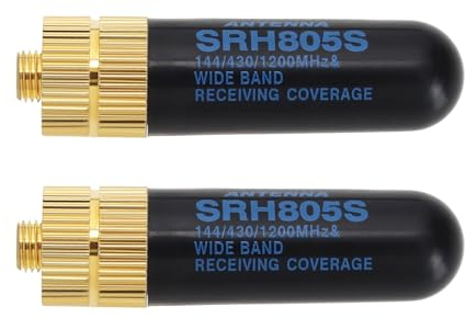 OTOTEC Antena bala hembra SRH805S SMA-F de 144/430/1200 MHz, antena Walkie Talkie de doble banda compatible con Baofeng GT-3 UV-5R BF-888s Radio 51 x 14 mm, color negro