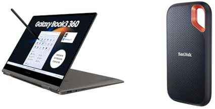 Samsung Galaxy Book3 360 Laptop & SanDisk Extreme Portable SSD 4 TB Schwarz