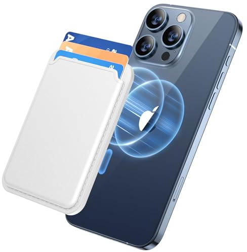 Miracase MagSafe Wallet, 3 Karten Halter Mit iPhone Wallet, Veganes Leder Magnetische Geldbörse für iPhone 16/15/14/13/12 Serie, Weiß